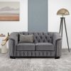 64" Velvet Upholstered Loveseat Sofa,Modern Loveseat Sofa with Thick Removable Seat Cushion,2-Person Loveseat Sofa Couch for Living Room,Bedroom,or Sm