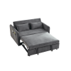 Convertible Sofa Bed, 3-in-1 Versatile Velvet Double Sofa with Pullout Bed, Seat with Adjustable Backrest, Lumbar Pillows, and Living Room Side Pocket