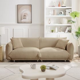 A lovable, fat, bread-like sofa with 2 pillows and metal feet with anti-skid pads (Color: as Pic)