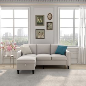 Best Choice Products Upholstered Sectional Sofa for Home, Apartment, Dorm, Bonus Room, Compact Spaces w/Chaise Lounge, 3-Seat, L-Shape Design, Reversi (Color: as Pic)