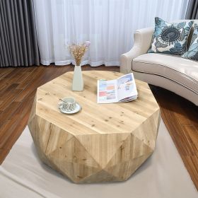 38.58"Three-dimensional Embossed Pattern Design American Retro Style Coffee Table (Color: as Pic)