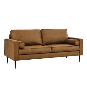 79"Mid-Century Modern Couch with high-tech Fabric Surface/ Upholstered Cushions/Pillows,Seat Sofas&Couches for Living Room Apartment Office, Large-Bro (Color: as Pic)