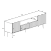 U-Can Modern TV Stand for 70+ Inch TV, Entertainment Center TV Media Console Table, with Shelf, 2 Drawers and 2 Cabinets, TV Console Cabinet Furniture