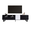 Modern TV Stand for 80'' TV with Double Storage Space, Media Console Table, Entertainment Center with Drop Down Door for Living Room, Bedroom, Home Th