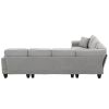 Modern U Shape Sectional Sofa, 7 Seat Fabric Sectional Sofa Set with 3 Pillows Included for Living Room, Apartment, O