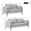 2 Piece Sofa Sets Modern Linen Fabric Upholstered Loveseat and 3 Seat Couch Set Furniture for Different Spaces; Living Room; Apartment(2+3 seat)