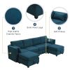 Chenille Modular Sectional Sofa,U Shaped Couch with Adjustable Armrests and Backrests,6 Seat Reversible Sofa Bed with