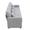 4-Seater Modern Linen Fabric Sofa with Armrest Pockets and 4 Pillows,Minimalist Style Couch for Living Room, Apartment, Of