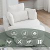 39"W Oversized Swivel Chair with moon storage ottoman for Living Room, Modern Accent Round Loveseat Circle Swivel Barrel Chairs for Bedroom Cuddle Sof