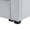 4-Seater Modern Linen Fabric Sofa with Armrest Pockets and 4 Pillows,Minimalist Style Couch for Living Room, Apartment, Of