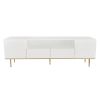 U-Can Modern TV Stand for 70+ Inch TV, Entertainment Center TV Media Console Table, with Shelf, 2 Drawers and 2 Cabinets, TV Console Cabinet Furniture