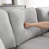 Modern U Shape Sectional Sofa, 7 Seat Fabric Sectional Sofa Set with 3 Pillows Included for Living Room, Apartment, O