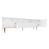 U-Can Modern TV Stand for 70+ Inch TV, Entertainment Center TV Media Console Table, with Shelf, 2 Drawers and 2 Cabinets, TV Console Cabinet Furniture