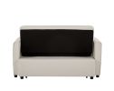 Modern Linen Convertible Loveseat Sleeper Sofa Couch with Adjustable Backrest, 2 Seater Sofa With Pull-Out Bed with 2 Lumbar Pillows For Small Living