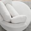 39"W Oversized Swivel Chair with moon storage ottoman for Living Room, Modern Accent Round Loveseat Circle Swivel Barrel Chairs for Bedroom Cuddle Sof