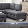 Modern L-shaped Sectional Sofa,7-seat Linen Fabric Couch Set with Chaise Lounge and Convertible Ottoman for Living