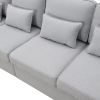 4-Seater Modern Linen Fabric Sofa with Armrest Pockets and 4 Pillows,Minimalist Style Couch for Living Room, Apartment, Of