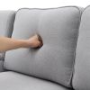 4-Seater Modern Linen Fabric Sofa with Armrest Pockets and 4 Pillows,Minimalist Style Couch for Living Room, Apartment, Of