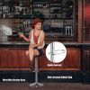 Set of 2 Modern Design Adjustable PU Leather Backless Bar Stools