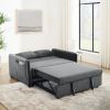 Convertible Sofa Bed, 3-in-1 Versatile Velvet Double Sofa with Pullout Bed, Seat with Adjustable Backrest, Lumbar Pillows, and Living Room Side Pocket