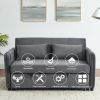 Convertible Sofa Bed, 3-in-1 Versatile Velvet Double Sofa with Pullout Bed, Seat with Adjustable Backrest, Lumbar Pillows, and Living Room Side Pocket