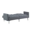 Linen Upholstered Modern Convertible Folding Futon Sofa Bed for Compact Living Space; Apartment; Dorm