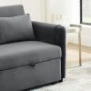 Convertible Sofa Bed, 3-in-1 Versatile Velvet Double Sofa with Pullout Bed, Seat with Adjustable Backrest, Lumbar Pillows, and Living Room Side Pocket