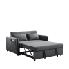 Convertible Sofa Bed, 3-in-1 Versatile Velvet Double Sofa with Pullout Bed, Seat with Adjustable Backrest, Lumbar Pillows, and Living Room Side Pocket