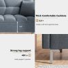 Linen Upholstered Modern Convertible Folding Futon Sofa Bed for Compact Living Space; Apartment; Dorm