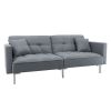 Linen Upholstered Modern Convertible Folding Futon Sofa Bed for Compact Living Space; Apartment; Dorm