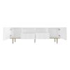 U-Can Modern TV Stand for 70+ Inch TV, Entertainment Center TV Media Console Table, with Shelf, 2 Drawers and 2 Cabinets, TV Console Cabinet Furniture