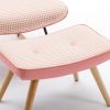 35.5 inch Rocking Chair, Soft Houndstooth Fabric Leather Fabric Rocking Chair for Nursery, Comfy Wingback Glider Rocker with Safe Solid Wood Base for