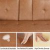 LuxuryGoods Modern Faux Leather Futon with Cupholders and Pillows