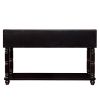 Light Luxury Retro Sofa Table with outlets, 54 inch pine wood console table with 2 Power Outlets and 2 USB Ports for entryway/hallway/ living room wit