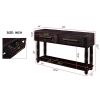 Light Luxury Retro Sofa Table with outlets, 54 inch pine wood console table with 2 Power Outlets and 2 USB Ports for entryway/hallway/ living room wit