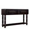 Light Luxury Retro Sofa Table with outlets, 54 inch pine wood console table with 2 Power Outlets and 2 USB Ports for entryway/hallway/ living room wit