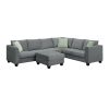 [VIDEO provided] 112*87" Sectional Sofa Couches Living Room Sets, 7 Seats Modular Sectional Sofa with Ottoman, L Shape Fabric Sofa Corner Couch Set wi