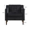 Modern Upholstered Tufted Accent Chair, Velvet Fabric Single Sofa Side Chair, Comfy Barrel Club Living Room Armchair with Solid Wood Legs for Bedroom