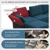 Chenille Modular Sectional Sofa,U Shaped Couch with Adjustable Armrests and Backrests,6 Seat Reversible Sofa Bed with