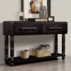 Light Luxury Retro Sofa Table with outlets, 54 inch pine wood console table with 2 Power Outlets and 2 USB Ports for entryway/hallway/ living room wit