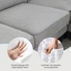 Modern U Shape Sectional Sofa, 7 Seat Fabric Sectional Sofa Set with 3 Pillows Included for Living Room, Apartment, O