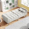 Linen Upholstered Modern Convertible Folding Futon Sofa Bed for Compact Living Space; Apartment; Dorm