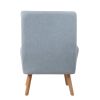 Accent Chair with Ottoman Set;  Fabric Armchair with Wood Legs and Adjustable Backrest ;  Mid Century Modern Comfy Lounge Chair for Living Room;  Bedr