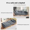 Linen Upholstered Modern Convertible Folding Futon Sofa Bed for Compact Living Space; Apartment; Dorm