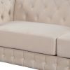 82" Mid Century Modern Sofa with Rubber Wood Legs; Velvet Upholstered Sofa Couch; Sofa with Thick Removable Seat Cushion;  3 Seater Sofa Couch for Liv