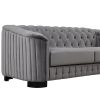 82" Mid Century Modern Sofa with Rubber Wood Legs; Velvet Upholstered Sofa Couch; Sofa with Thick Removable Seat Cushion;  3 Seater Sofa Couch for Liv