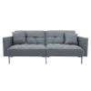 Linen Upholstered Modern Convertible Folding Futon Sofa Bed for Compact Living Space; Apartment; Dorm