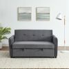 Convertible Sofa Bed, 3-in-1 Versatile Velvet Double Sofa with Pullout Bed, Seat with Adjustable Backrest, Lumbar Pillows, and Living Room Side Pocket