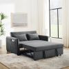 Convertible Sofa Bed, 3-in-1 Versatile Velvet Double Sofa with Pullout Bed, Seat with Adjustable Backrest, Lumbar Pillows, and Living Room Side Pocket