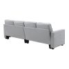 4-Seater Modern Linen Fabric Sofa with Armrest Pockets and 4 Pillows,Minimalist Style Couch for Living Room, Apartment, Of